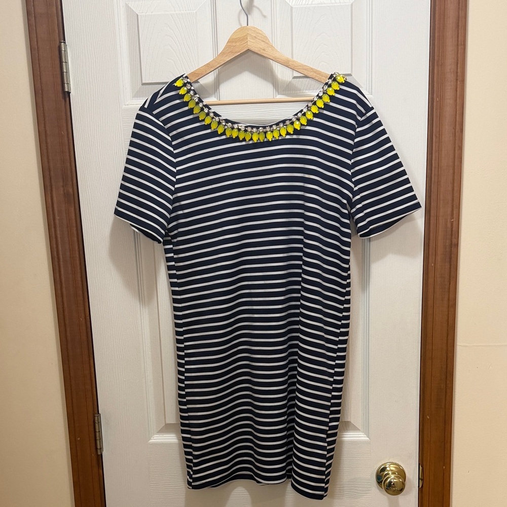 Blu Pepper Striped Mini Dress with Yellow Details